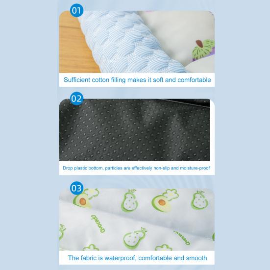 Pet Cooling Mat Cartoon Fruits Print Machine Washable Dogs Cats Sleeping Pad Non-slip