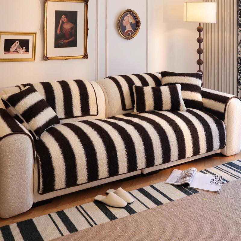 Lamb Wool Sofa Cushion, Anti-Skid In Autumn And Winter, High-Grade Plush Seat Cushion, Universal In All Seasons  New Cover Cover Cover