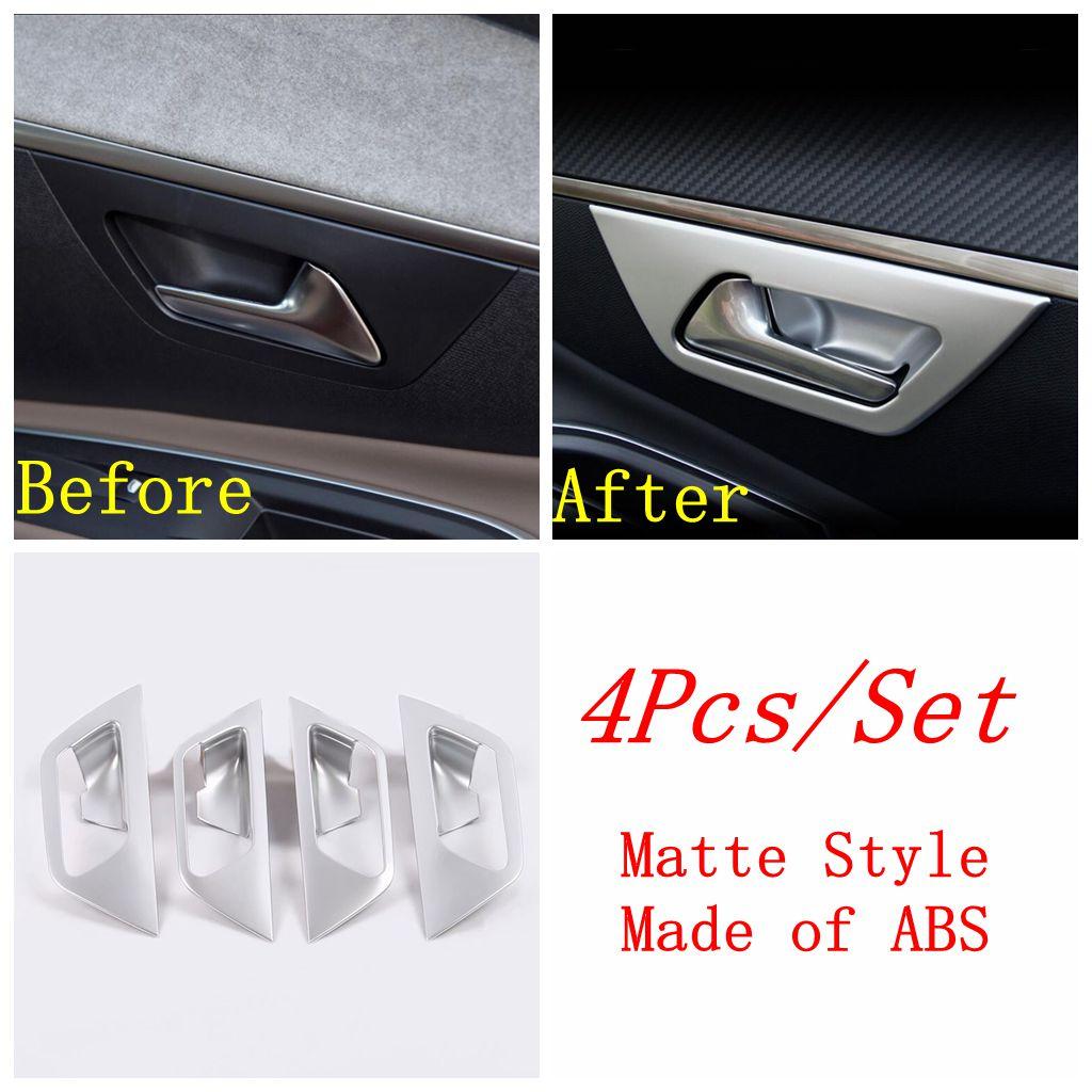 Car Inner Door Handle Bowl Frame Decoration Cover Trim For Peugeot 3008 5008 GT 2017 - 2025 ABS / Stainless Steel Accessories