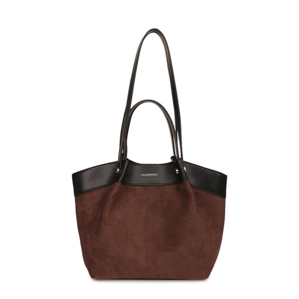 Tote Bag Women Velvet Leopard Print Large Capacity Office Daily Use