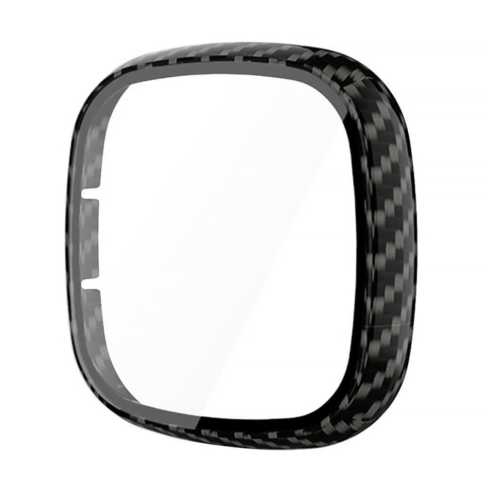 Glass+Case Full for Fitbit Versa 3 Protective Case Screen Protector Hard PC Matte Bumper Shell for Fitbit Sense All-Around Cover