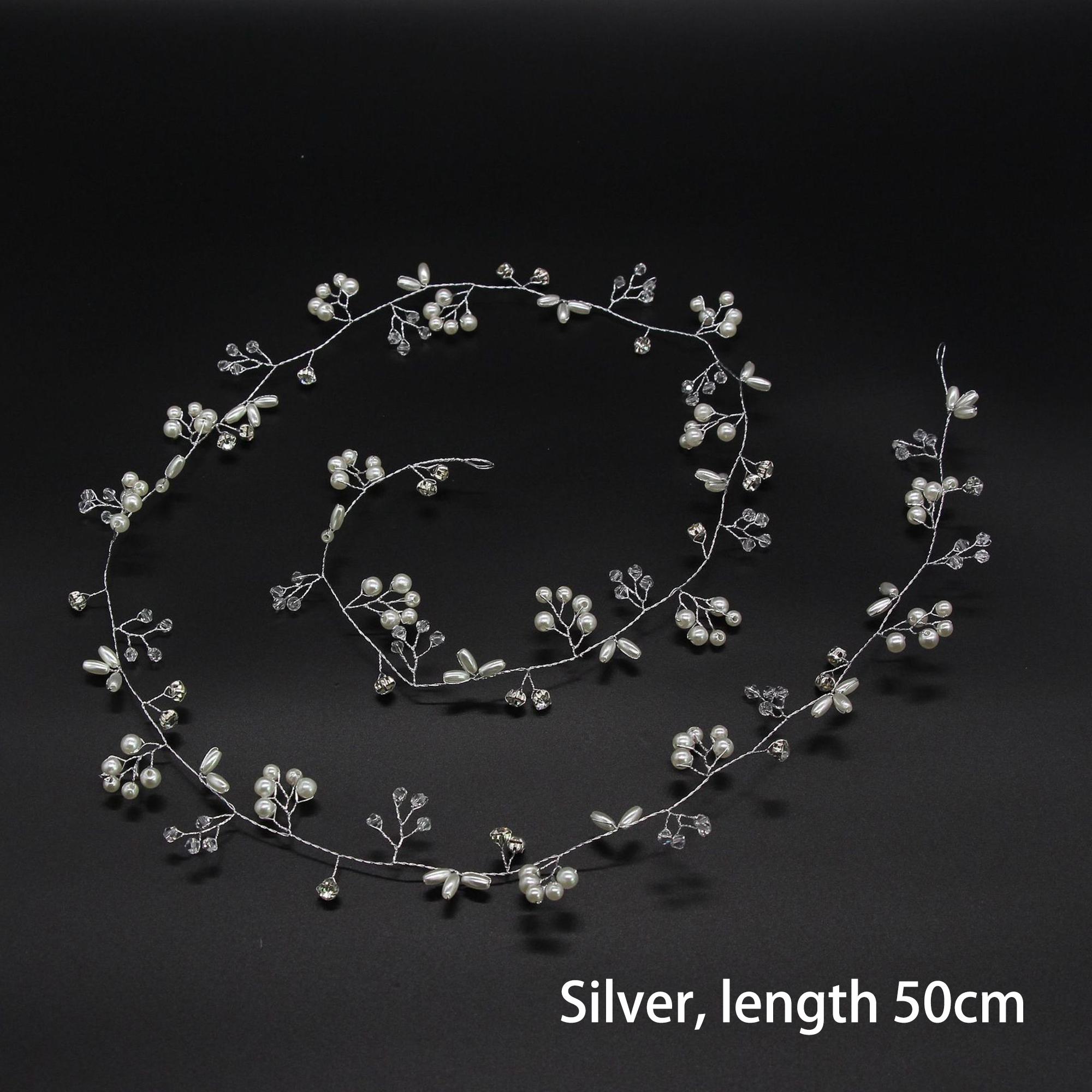 

Fashion Clear Bridal Tiara Headbands for Women Wedding Hair Jewelry Accessories Handmade Leaf Bride Headdress Hair Ornaments
