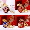 Creative Chinese Style Lucky Fortune Bag Keychain Decorative Metal Key Ring Accessory