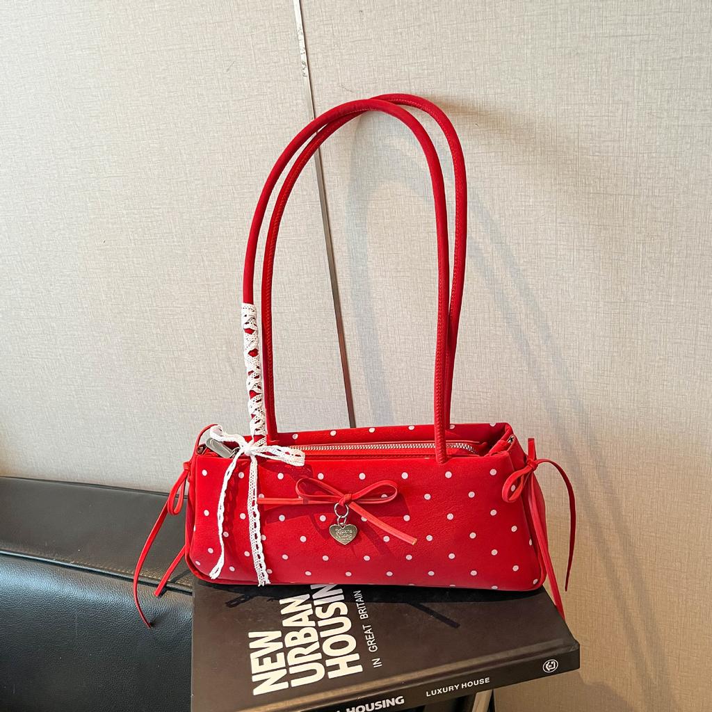Fashionable Young Girl Style Bow Tie Bag with Shoulder Strap and Side Pocket Bag