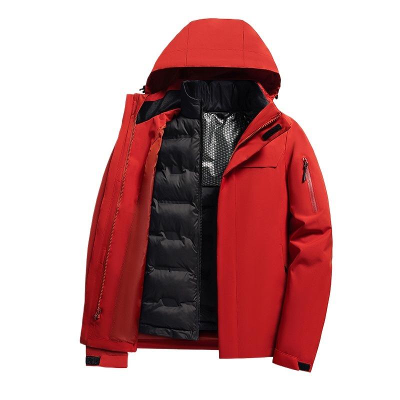 Men's 3-in-1 Detachable Outdoor Jacket: Windproof, Waterproof, Warm