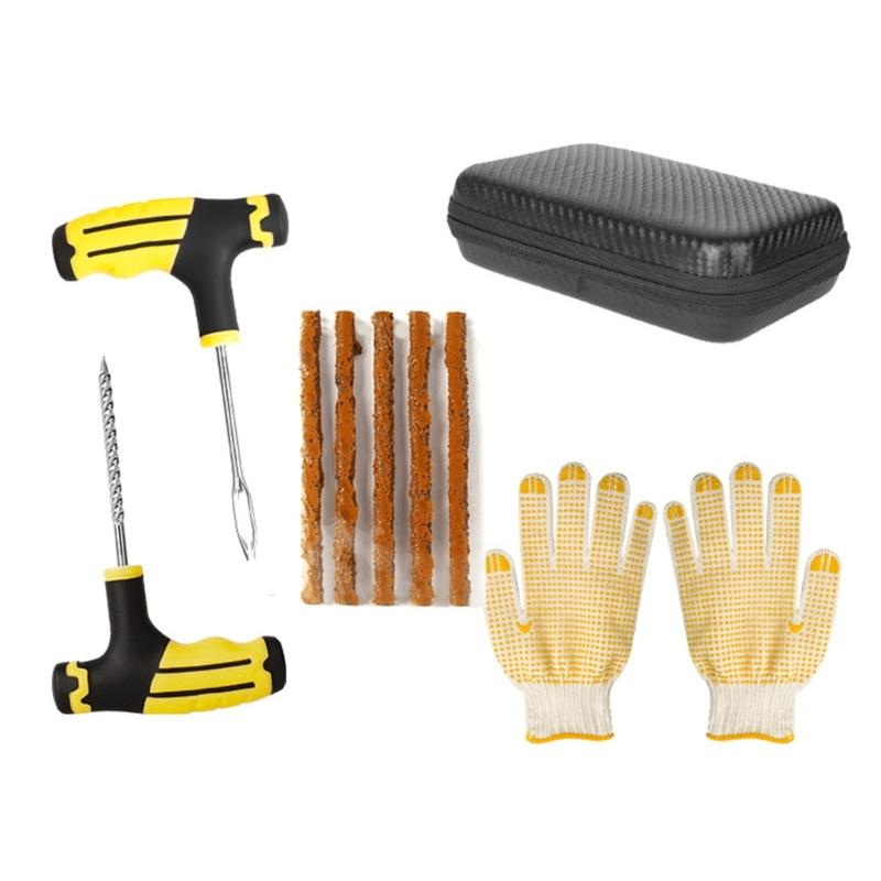 Car Bike Motorbike Tire Repair Kit Studding Tool Set Tubeless Tyre Puncture