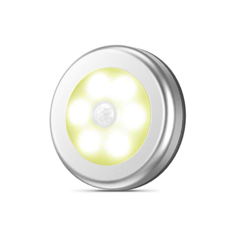 6led Round Closet Light Infrared Sensor Night Light Home Decoration Lamp For Bedside Corridor