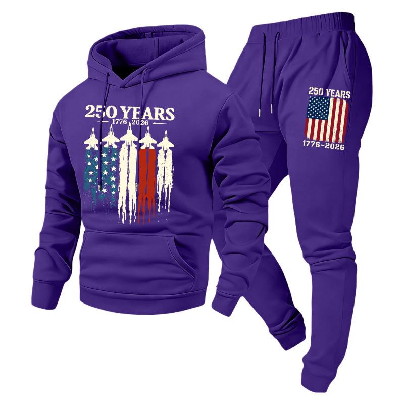 Trendy Fashion Unisex Casual Hooded Plus Velvet Sweatshirt Sportswear Set