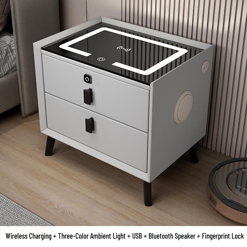 Smart Bedside Table with Storage - Compact Bedroom Cabinet