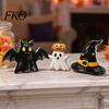 Glossy Resin Halloween Figure 3Pcs Decoration, Micro Landscape Miniature Figurines, Cute Ghost Kids Decoration Pumpkin Fairy Garden Ornament for Home