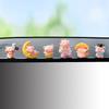 6Pcs Mini Cute Pigs Car Center Console Ornaments Micro Animal Screen Decoration Car Interior Accessories