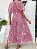 2026 Bohemian Ethnic High-Waisted Fashionable Women's Holiday Dress