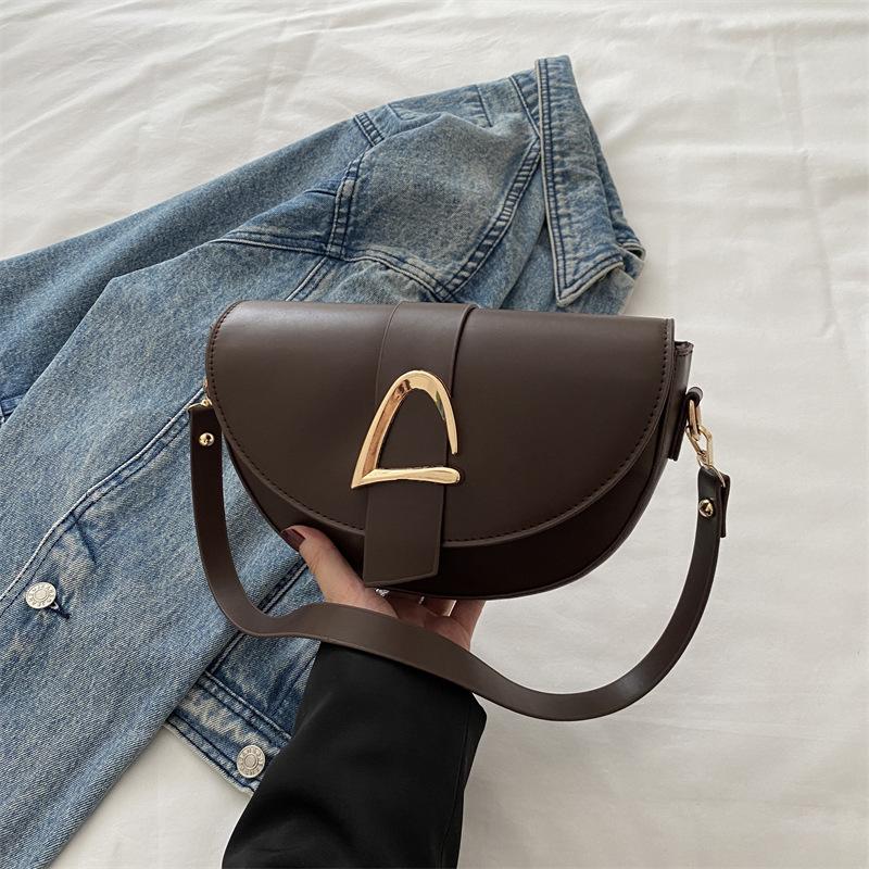 

Нишевая дизайнерская сумка женская 2025 весна новая модная ретро сумка через плечо мессенджер высокая ценность сумка-седло кофейный
