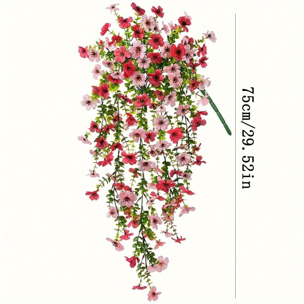 

UV Resistant Artificial Hanging Flowers, Outdoor Spring and Summer Door Decoration, Violet Wall Hanging Plant Vines розовый