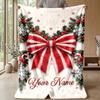 Weihnachts-Bettdecke mit individuellem Namen, Flanell, warm, gemütlich, Überwurf, Heimdekoration, Weihnachtsgeschenk