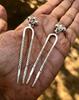 925 Silver 2 Pc Handmade Juda Pin, Hair Bun Stick, 11 grams, 6.5 cm length, Handcrafted, wedding gift, brides gift, silver unique articles