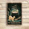 Vintage Wicked Kitchen Witch Metal Tin Sign 2D Wall Art Halloween Decor Magic