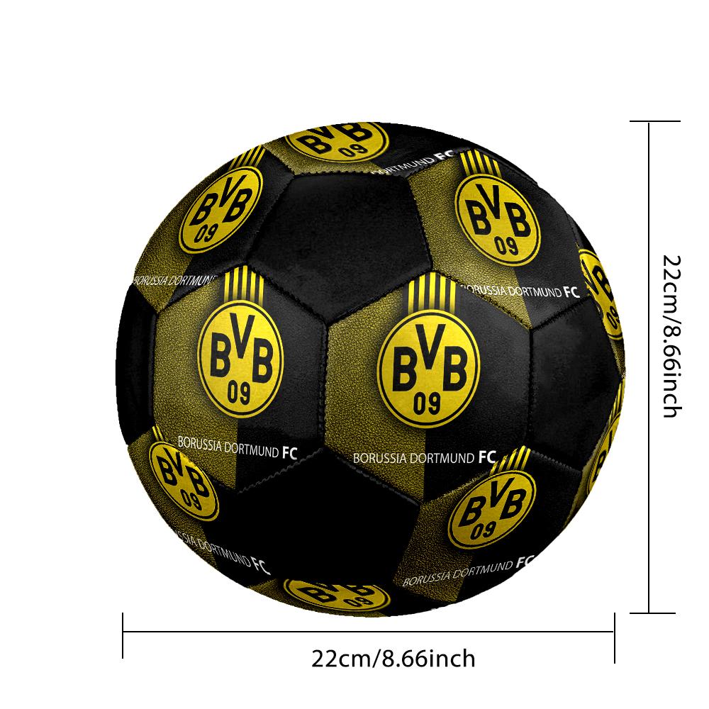 SIZE 5 Borussia Dortmund Soccer Ball Colorful All Ages Machine Stitched PVC Competition Ready Durable High-Bounce