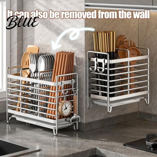 Durable Metal Drainer Rack Rust Utensil 46056 Holder Stainless Steel Compartments Drying Proof Space Saving Kitchen Storage Sink Caddy