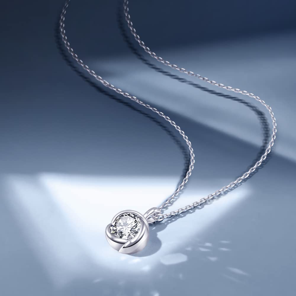 Necklace and Earrings Set Highest Quality Zirconia Pendant Silver Popular Gift for White Day Watch the Carat [Free Bird] Women's "Rose Kiss"