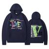 Vlone Letter Autumn/Winter Fleece Hip Hop Hoodie - Unisex, Loose Fit with Big V Back Design