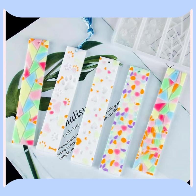 Bookmark Resin Molds with Tassel Kit Cat Paw Heart Shape Bookmark Silicone Molds for Handmade Bookmark Making Home Decor