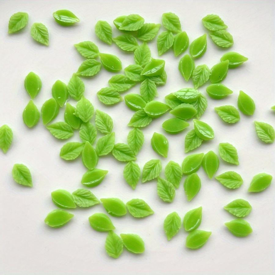 50 pieces of mixed green mini leaves flat back rhinestone diy jewelry making manicure art Deco small green leaves