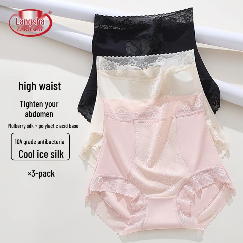 

Женское бесшовное кружевное нижнее белье с высокой талией и контролем живота L