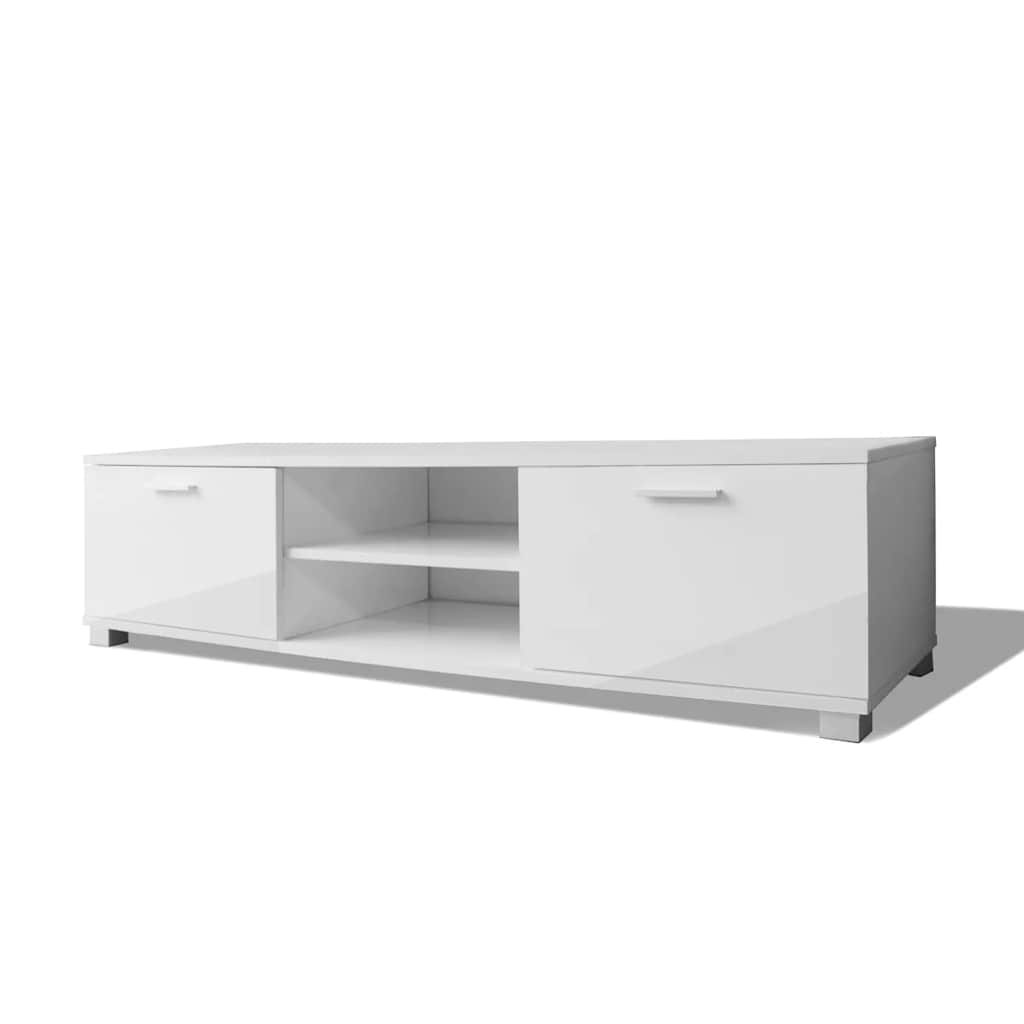 TV Stand High Gloss White 140x40.5x35 Cm