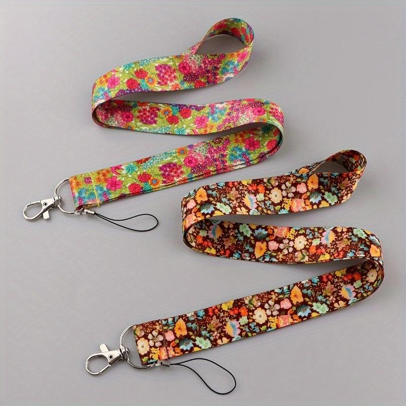 New Fashion Flowers Neck Strap Vintage Lanyard for Key ID Card Gym USB Badge Holder DIY Hang Rope Phone Accessories
