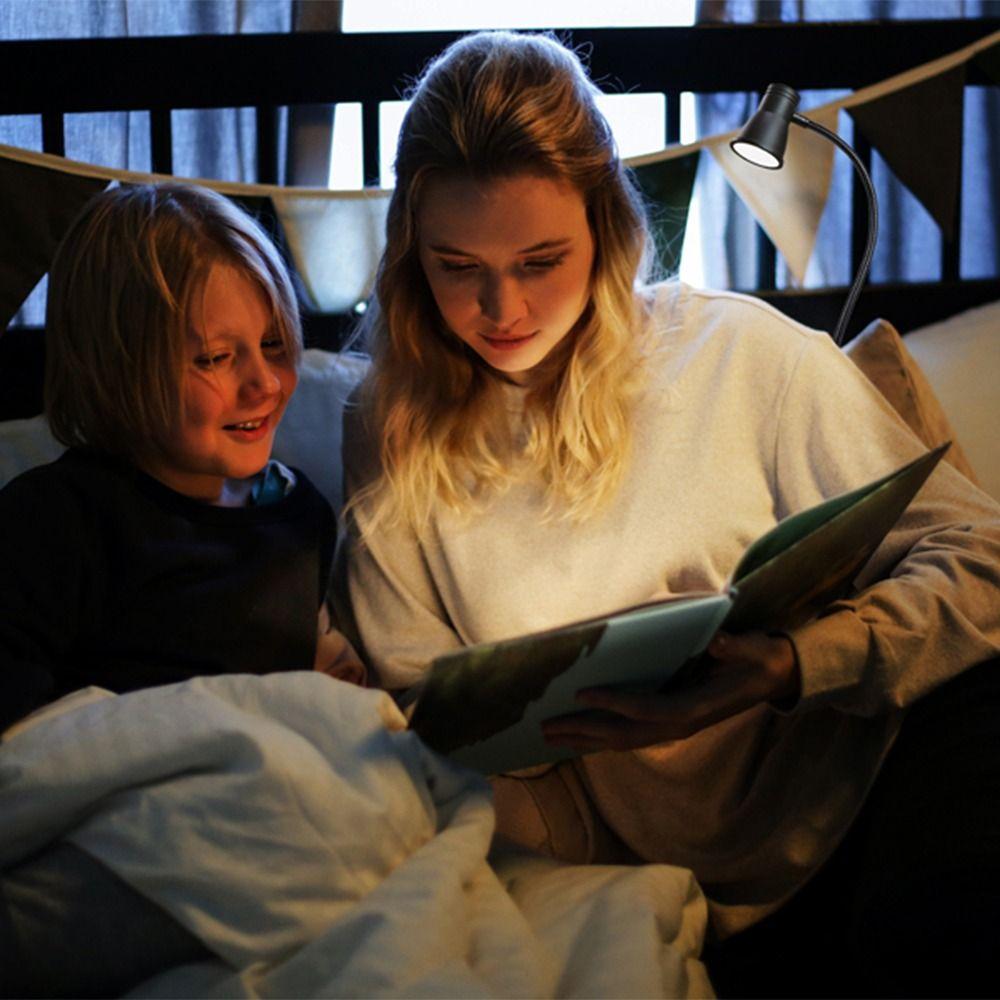 Black LED Desk Lamp 3 Color Modes Table Lamp Morden Lamp Clip On Reading Light Bedside