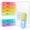 Großer Wöchentlicher Pillenorganizer 2 Mal täglich, 7-Tage-Pillenbox-Etui AM PM Tragbare Reise-Medikamenten-Organizer-Box Große Fächer für Pillen Vitamine Fischöl