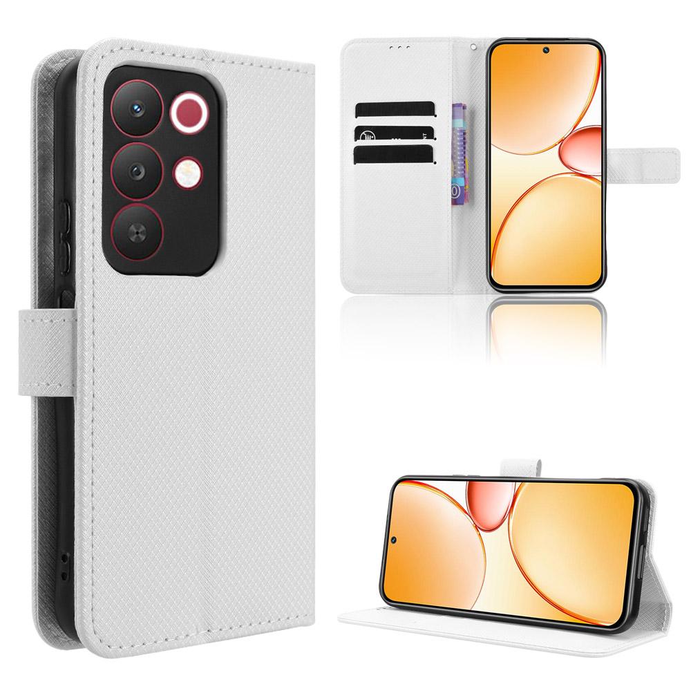 Für Realme C85 Pro 4G Leder Wallet Hülle mit Band Diamantstruktur Handyhülle