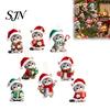 Kitten Themed Gifts Cute Christmas Ornament for Tree Hanging, 2D Flat Wooden Decorations Decorative Pendant with Lanyard Home Holiday Party