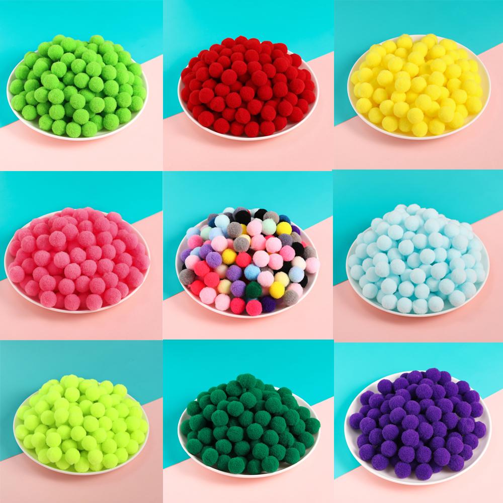 50pcs 10/15mm Multicolor Soft Pompons Colorful Fluffy Plush Craft for DIY Sewing Holiday Decorations and Jewelry Making Supplies