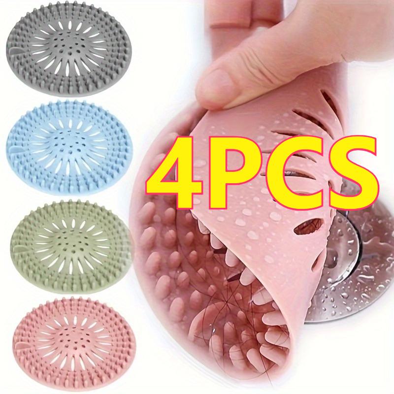 

4pcs Silicone Floor Drain Cover Bathroom Sewer Drain Outlet Hair Deodorant Filter Anti-Blocking Adsorption Sink Cover