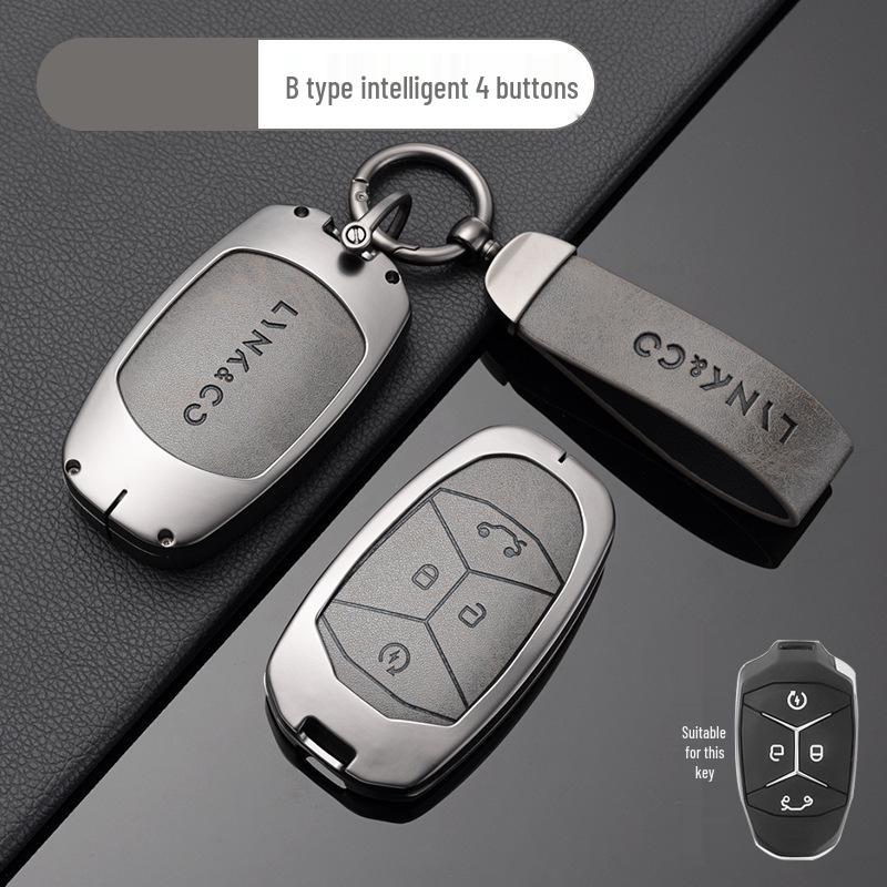 Zinc Alloy Key Case for Lynk & Co Models - Fits Z20, Z10, Co 900 - Premium Metal Smart Card Holder