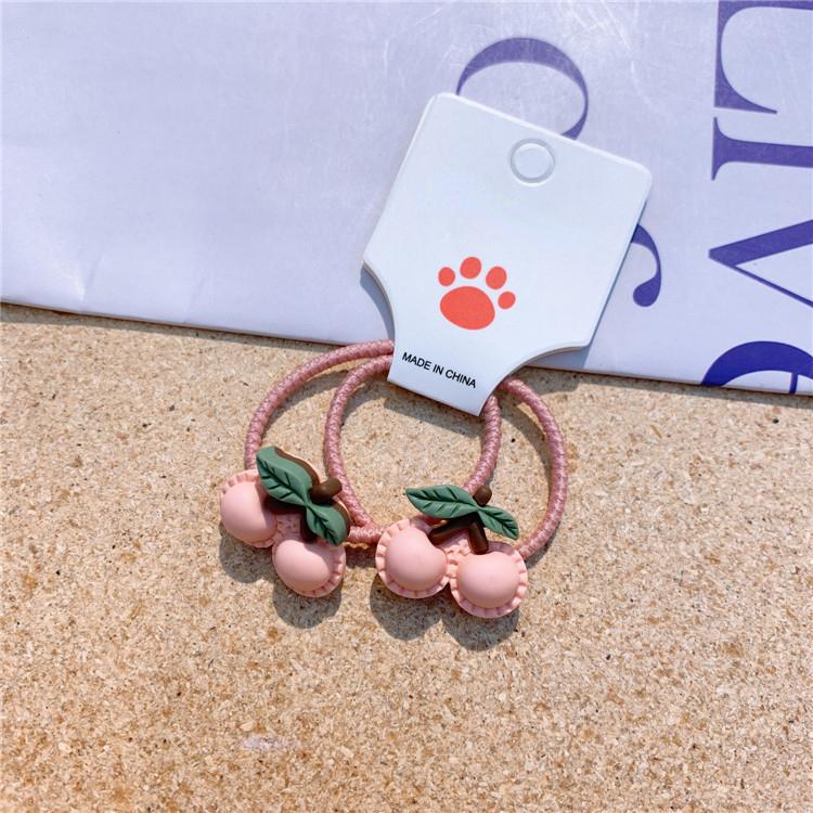 

2 шт., корейские детские эластичные ленты для волос с фруктами, кавайная веревка для волос, резинка для волос для девочек, головные уборы, головной убор, аксессуары для волос для девочек