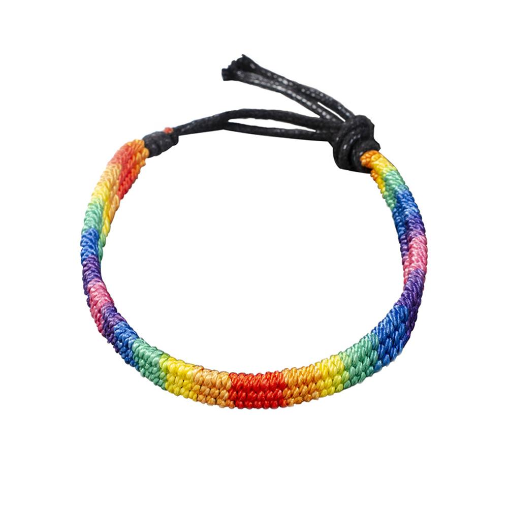 1PCS Rainbow Bracelet Handmade Braided Adjustable Friendship String Bracelet for Boys Girls
