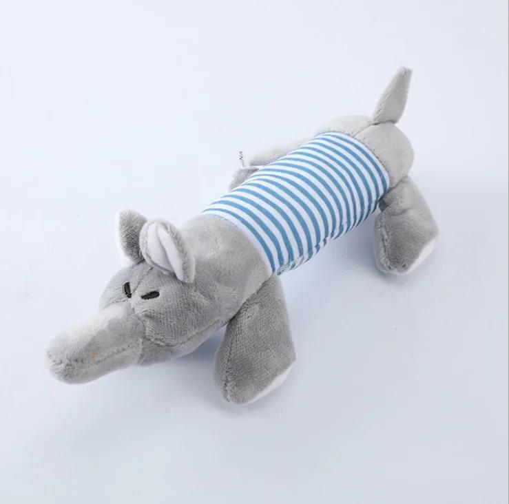 Cute Pet Dog Cat Plush Squeak Sound Dog Toys Funny Fleece Durability Chew Molar Toy Fit for All Pets Elephant Duck Pig