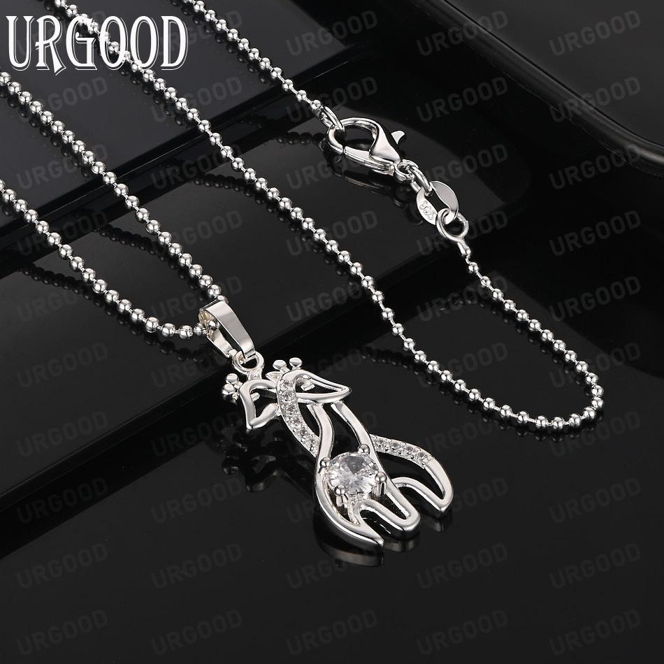 925 Sterling Silver Exquisite AAA Zircon Pendant Necklace - Fashionable Gift Jewelry