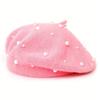 Women S Pearl Plush Beret Hat Vintage Fashion Elegant Lady Hat