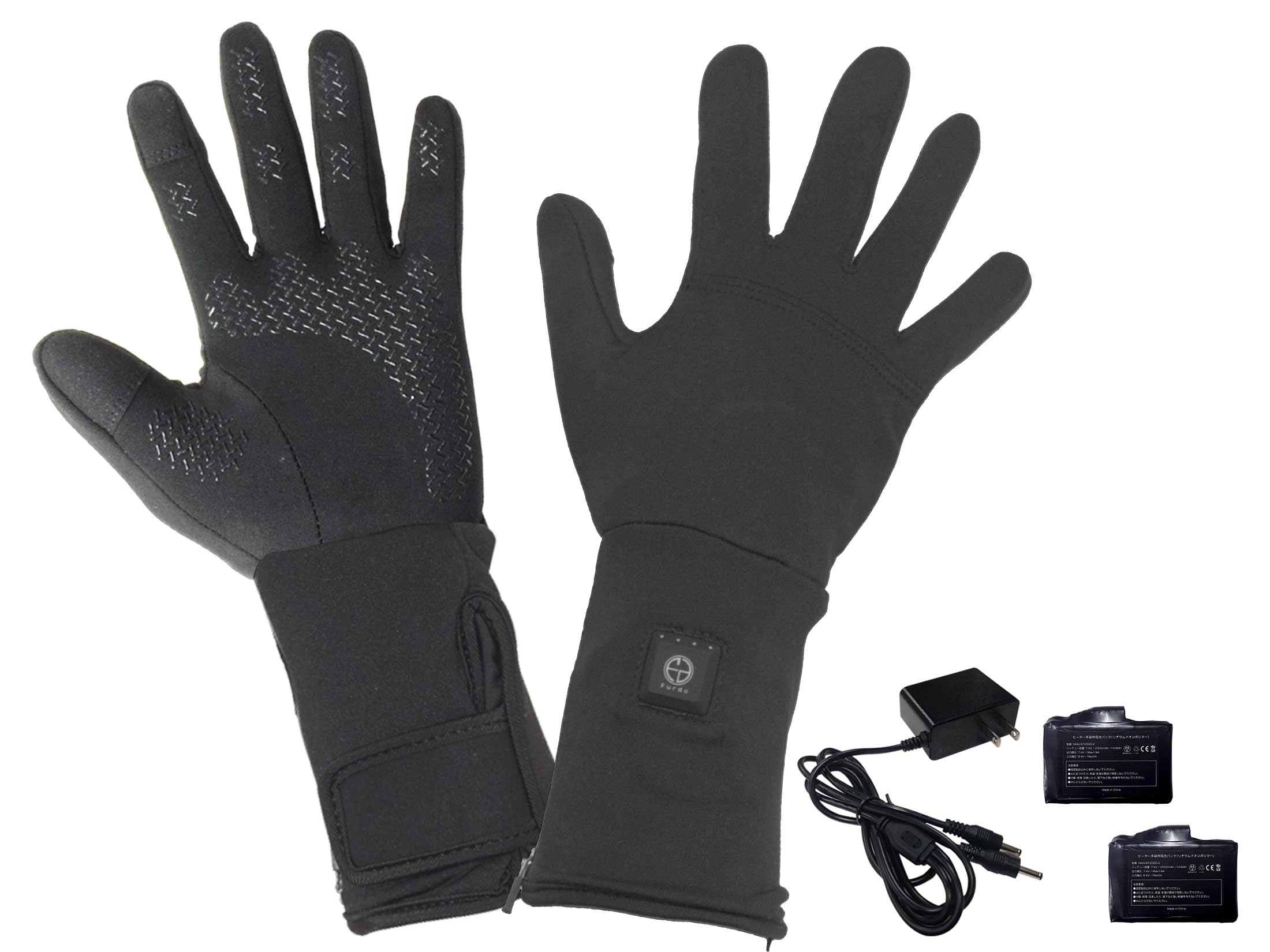 

Furdo Electric Heated Size High Inner Gloves for Long Outdoor and Cold Weather Protection Gloves, Small, Unisex, Rechargeable, 7.4V, Power, Thin, чёрный