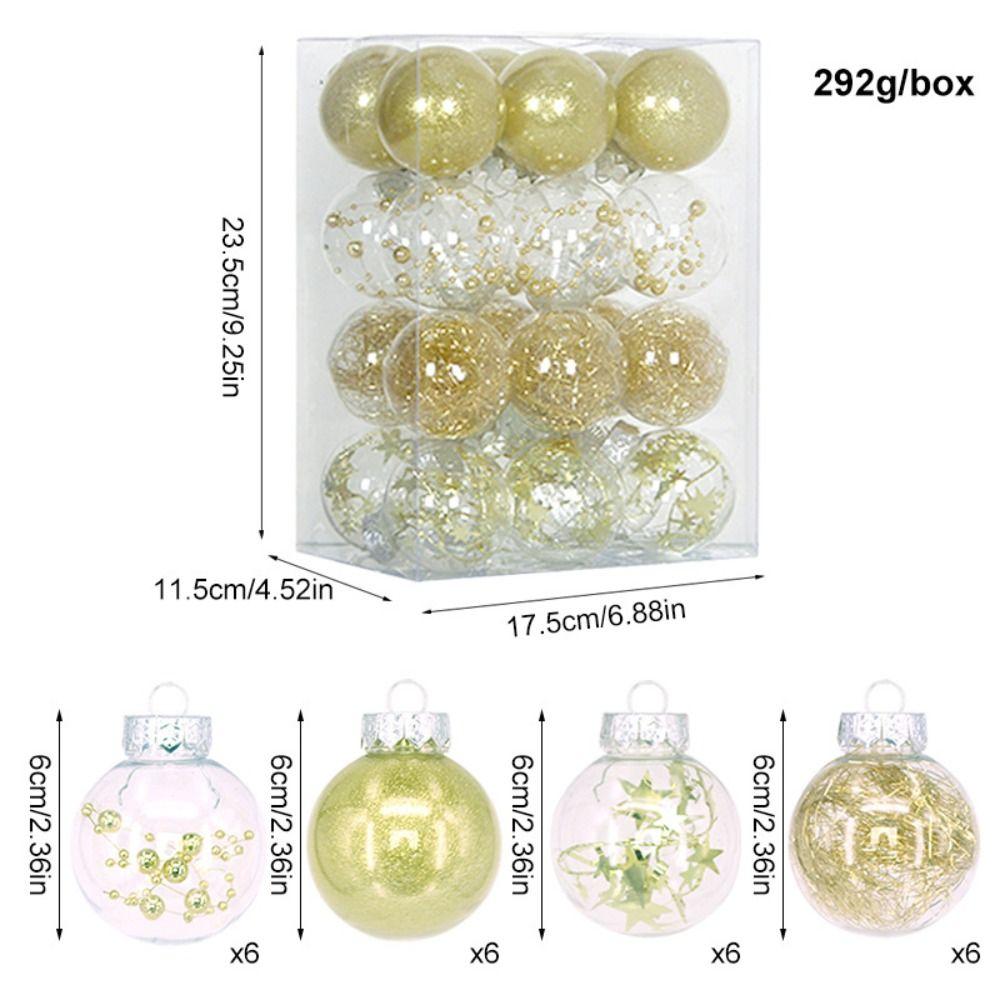 24pcs 6CM Christmas Ball Set Delicate Hanging Ornament Christmas Tree Decoration Pendant  New Year