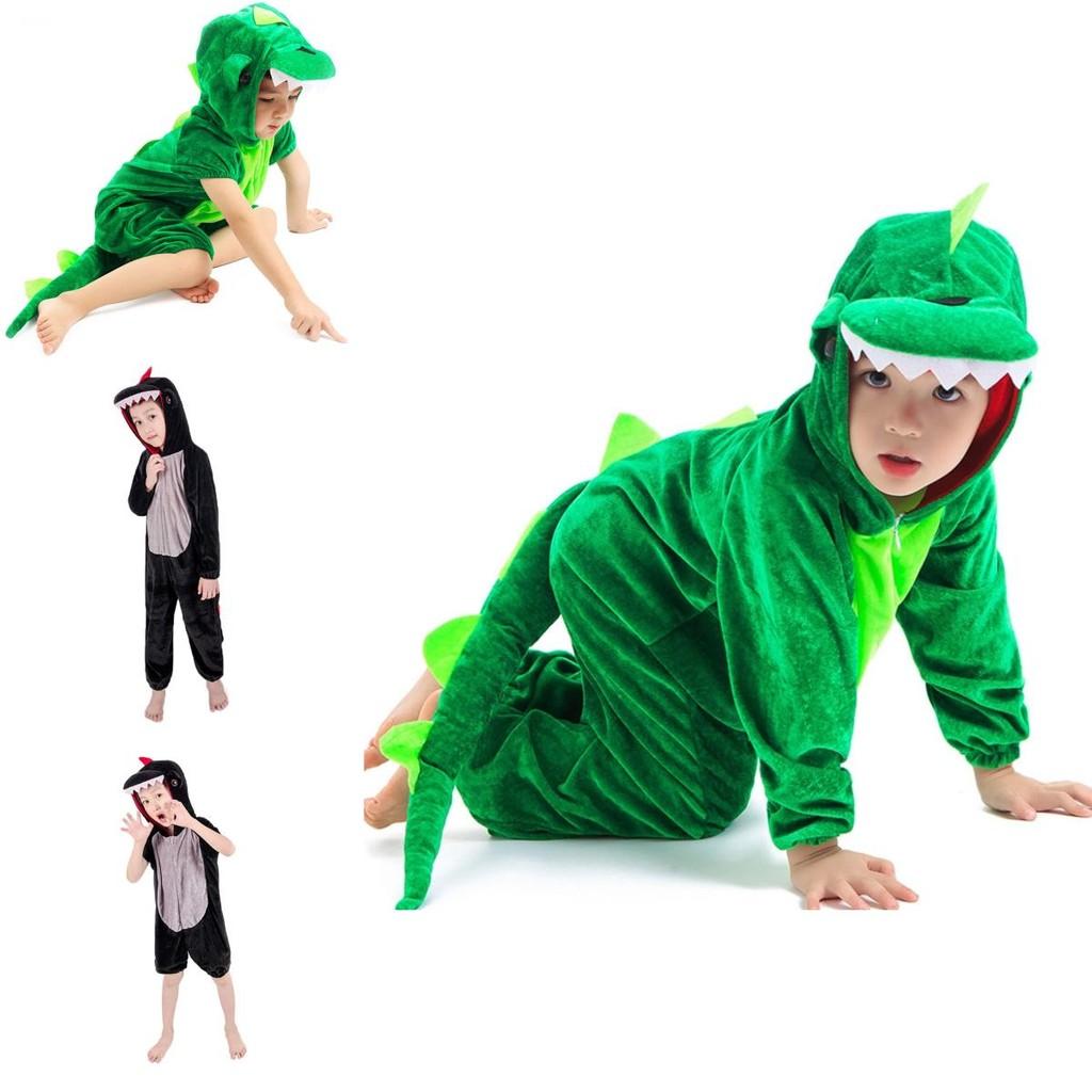 Vibrant Unisex Halloween Dinosaur Costume Crocodile Jumpsuit For Kids Cosplay Events