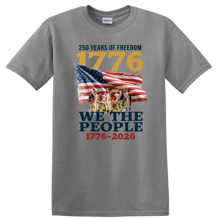 We The People T Shirt 1776 250 Years Freedom American Revolution Flag Retro Tee XS