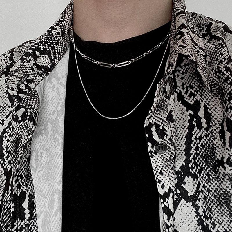 Women's Light Luxury Washable Titanium Steel Hip Hop Clavicle Necklace - Trendy Cold Style Sweater Chain Accessories