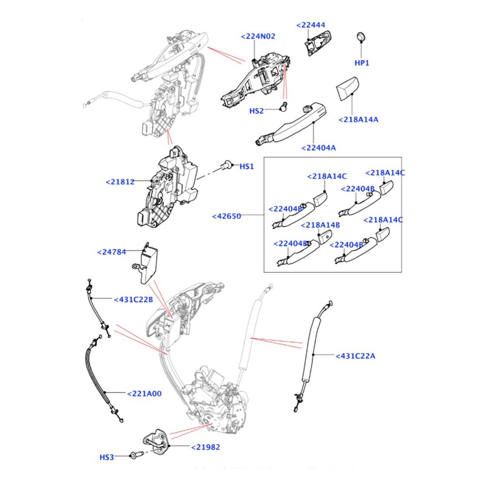 

Car Outside Door Handle LR040308 LR025403 For Land Rover Range Rover Evoque 2012- Parts Front Rear RH/LH Exterior Puller білий