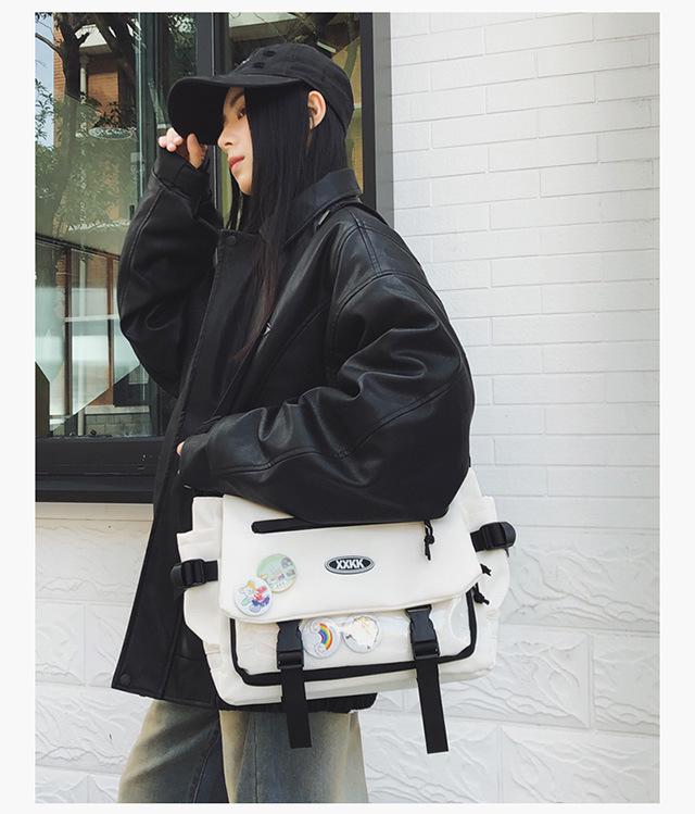 Korean-Style Versatile Messenger Backpack: Trendy Large-Capacity Crossbody for College Students