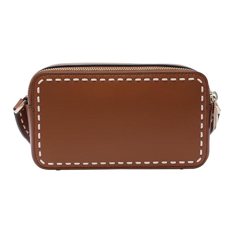 MICHAEL KORS Brand logo zipper closure calfskin crossbody shoulder bag women's leather brown